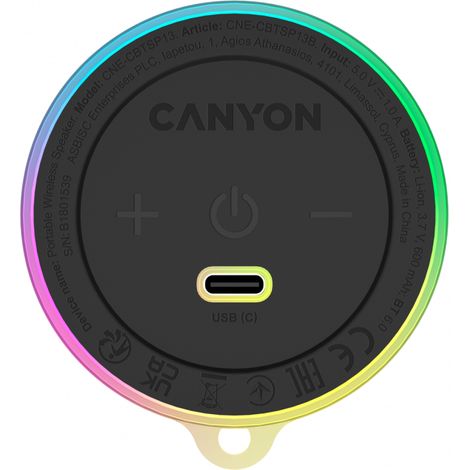 Altoparlante Bluetooth magnetico Canyon OnMove 13 5W nero (1/5)