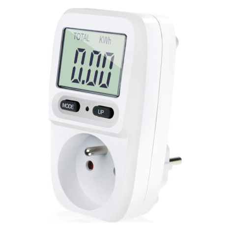 Wattmètre prise compteur d'énergie, consommation d'énergie mètre Contrôleur de Consommation Electrique avec l'écran d'affichage à cristaux liquides, puissance maximum 3680W (1/5)