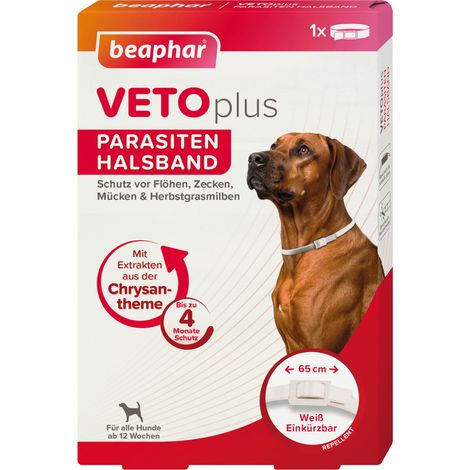 Beaphar VETOplus Parasiten Halsband für Hunde, weiß - 65 cm