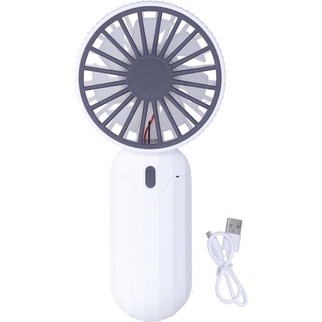 Mini ventilateur portable 3 vitesses, rechargeable via USB, pour maison extérieur voyage pique-nique blanc (1/5)