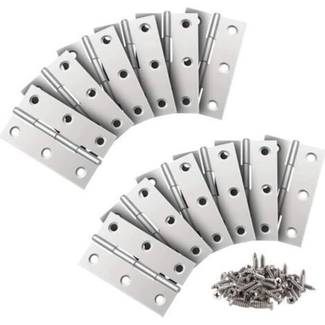 24 Stück Edelstahl-Scharniere, 66 mm Türscharniere, Klavierscharniere für Wohnmöbel, Schranktüren und Schubladen (1/5)