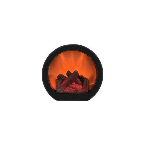 Lanterne de cheminée LED avec interrupteur tactile, simulation de lampe de bureau à flamme réaliste, fonctionne avec piles/USB, noir (1/4)