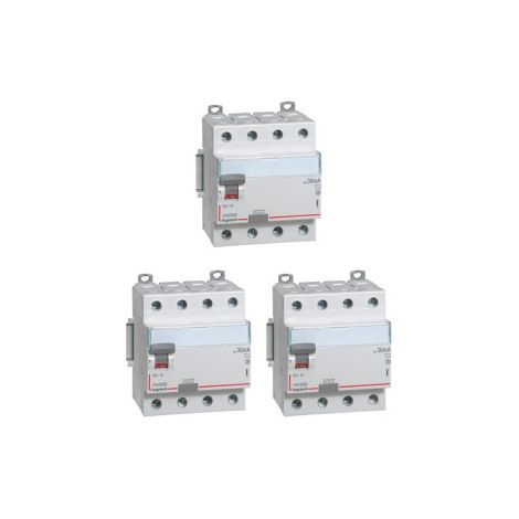 LEGRAND - Interrupteur diffu00e9rentiel DX3-ID 4P 63A - 30mA - AC - Ru00e9f. : 411662x3 (1/3)