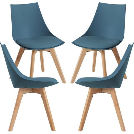 Packs Sillas Comedor - Pack 4 Sillas Blok - Verde azulado