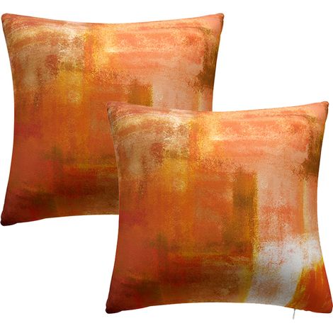 Lot de 2 taies d'oreiller, fermeture éclair invisible, tissu doux, décoration salon chambre (1/5)