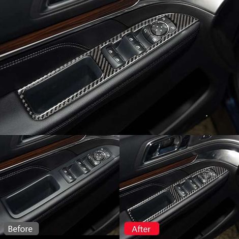 4 Carbon Fiber Window Lift Switch Panels for 2013-2019 Ford Explorer (1/4)