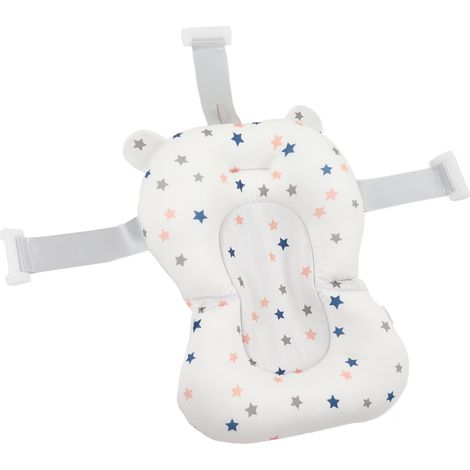 Coussin de bain flottant, sûr, pliable et réglable pour nouveau-né, étoiles blanches (1/5)
