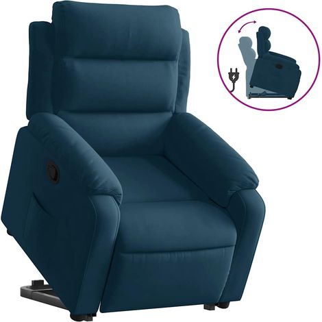 Maison Exclusive - Poltrona Alzapersona Reclinabile Blu in Velluto