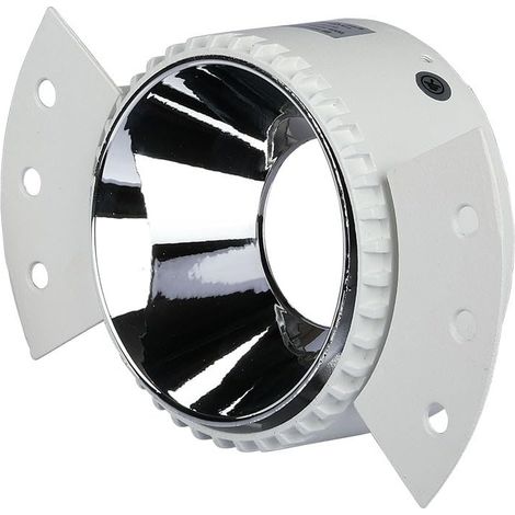 Support de spot LED encastrable rond GU10 blanc et chromé (1/5)