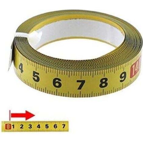 Ruban à mesurer métrique 1-5 mètres auto-adhésif - avec ruban pour menuisiers et usage domestique - Autocollant pour machine à coudre (5 m)