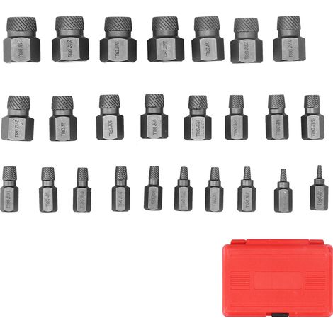 25-teiliges Schraubenausdreher-Set (metrisch) für Bolzen, Gewindebolzen und Stifte (1/5)