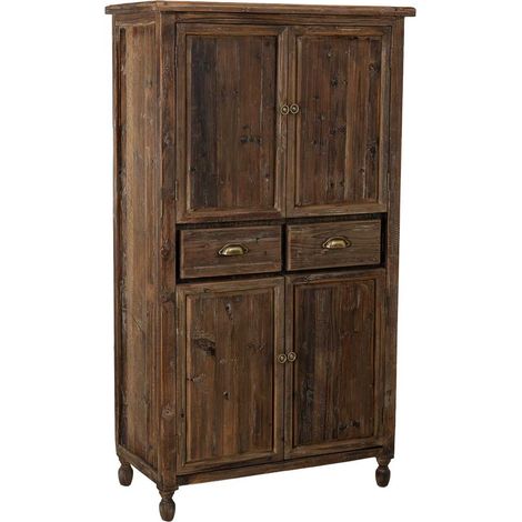 Armario de madera con 4 puertas y 2 cajones 90x45x160h cm (1/5)