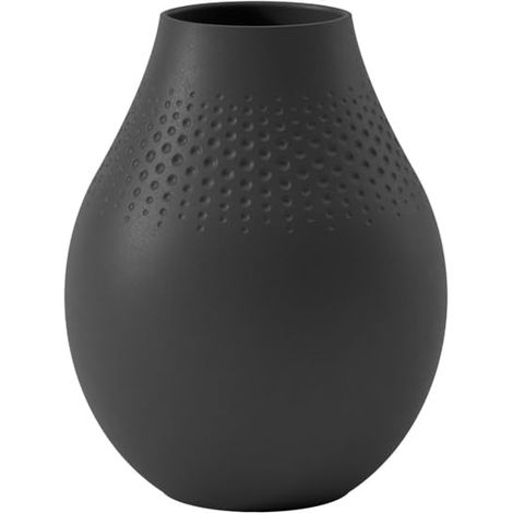 Villeroy & Boch Collier Noir Vaso Perle Alto, Porcellana Premium, Nero, 16x16x20 cm (1/2)