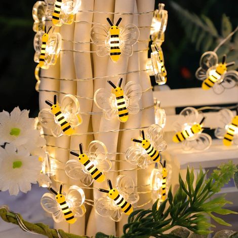 guirlandes lumineuses en forme d'abeille décorations de ruche pour la maison fête le camping jardin mariage 30 LED 3 m (1/5)
