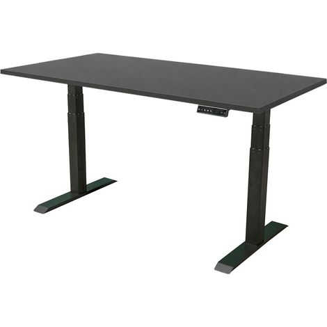 Bureau électrique 160x80cm - Moteur double - Noir/Anthracite (1/2)