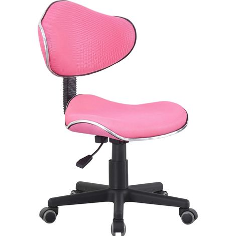 Silla de Escritorio, Silla de Estudio Juvenil, Altura Ajustable, Tejido Transpirable, Bambola Rosa 53x82-94x53 cm (1/5)