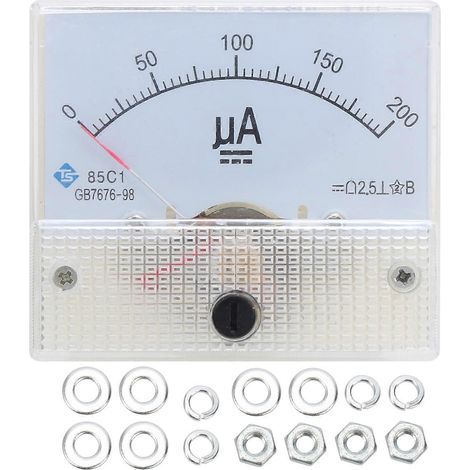 85C1 DC 0200UA Zeigerstrommesser, hochpräzises Amperemeter, analoges Einbaustrommessgerät