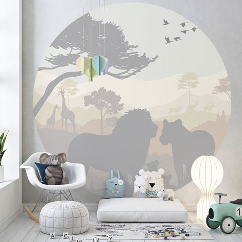 Papier peint rond / cercle Enfants - Animaux - 1088 - Diamètre 30 cm (1/3)