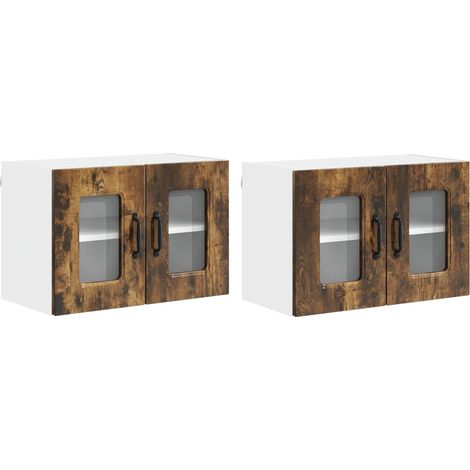 Maison Exclusive - Panel de lavaplatos Kalmar 2 pcs Roble ahumado