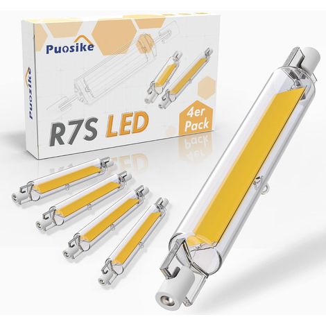 Ampoule LED R7S 118 mm, dimmable, 1200 lm, 20 W, blanc chaud 3200 K, remplace les ampoules halogènes J7S 180-200 W, LED COB R7S à faisceau linéaire haute intensité, éclairage à 360°, 220-240 V CA, lot (1/5)
