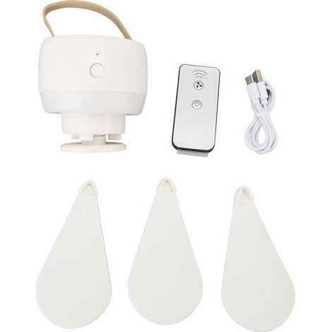 Ortviai Ventilateur-lampe suspendu sans fil rechargeable, silencieux, 3 vitesses, pour extérieur, tente, chambre ou dortoir (1/5)