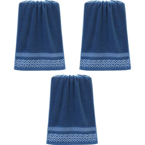 3 Serviette de bain, Coton, Absorbante, Séchage rapide, Bords renforcés, Salle de bain, Sport, Voyage (1/5)