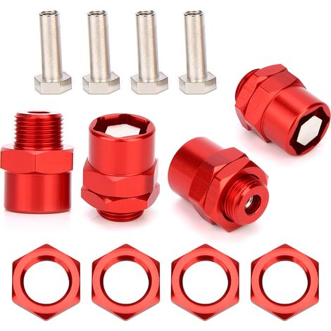 Adaptateur de conversion hexagonal de roue 12 mm vers 17 mm pour voiture RC Sakura D4 HSP 94123 1/10 CarRed (1/5)