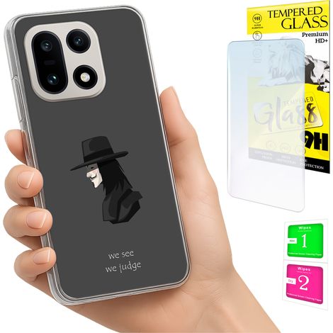 Custodia per OnePlus 15, cover posteriore con vetro 9H. (1/5)