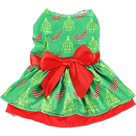 Robe pour chien à la mode, motif d'arbre de noël mignon, chiot, été pour fête quotidienne L (1/5)