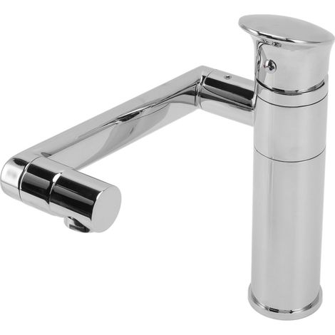 Robinet lavabo monocommande orientable G1/2, modèle "Chat porte-bonheur", filetage intérieur/extérieur, hauteur basse avec flexible, mitigeur eau froide-chaude pour salle de bain (1/5)