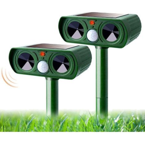 2-Piece Set Solar Ultrasonic Cat Repellent Outdoor Cat Repellent Adjustable Sensitivity and Frequency Ultrasonic Cat Repellent to Repel Pests Garden Protector (1/5)