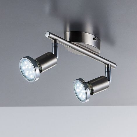 Plafonnier LED 2 spots salon orientable GU10 métal spots plafond 2 spots (1/5)