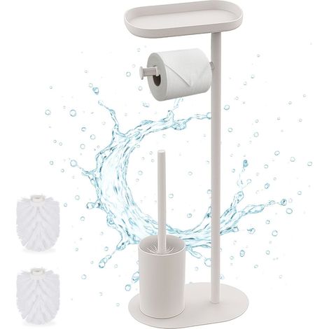 Portarrollos de papel higiénico con estante y cepillo