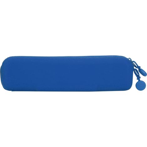 Mini Pen Silicone Storage Bag Travel Pencil Zipper Pouch for Cosmetic Makeup SuppliesBlue (1/5)