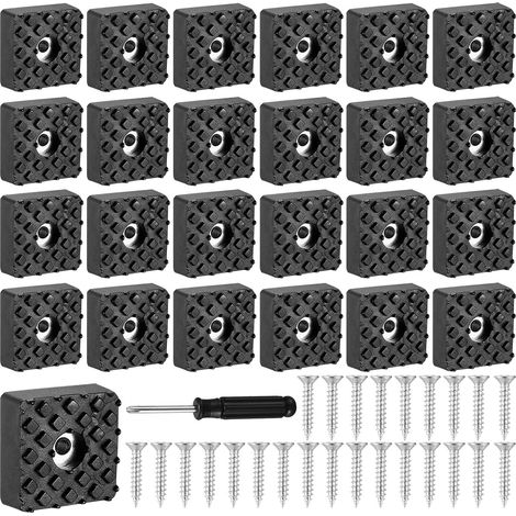 25 pièces Pieds Caoutchouc à Visser 30×30 mm (carrés antidérapants) (1/5)