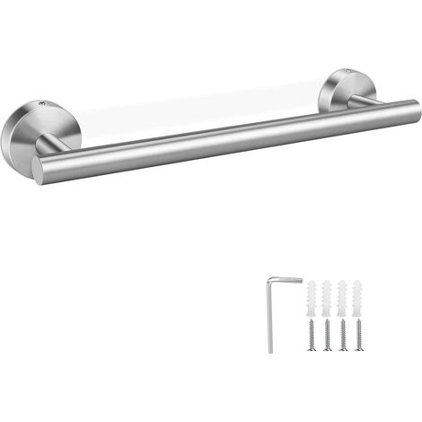 Silver Towel Holder 30cm, Bathroom Support Stainless Steel Towel Rack for Towel (1/5)