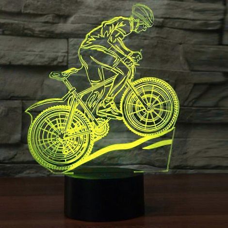 Lampe de table LED tactile 3D 7 couleurs pour VTT, avec port USB, décoration et cadeau. (1/5)