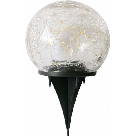 MODOU Lampes solaires de jardin, LED, étanches, boules lumineuses craquelantes d'extérieur pour allée de jardin, pelouse, chemin (blanc chaud). (1/5)