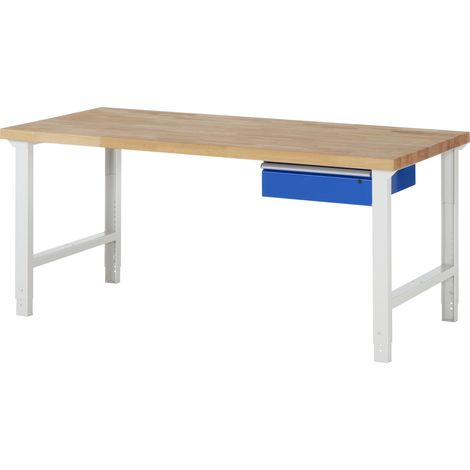 Rau Werkbank höhenverstellbar 7001A1, B2000xT900xH790-1140mm, 1x Schublade-TA (1/5)