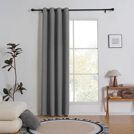 Rideau occultant Chanvre de Coton Rideau Coulissant, Panneaux Rideau de Chambre à Coucher avec œillets Ombrage à 100%, 1 pièce (120 x 145 cm) (1/5)