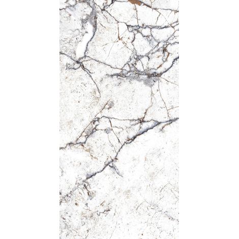 Carrelage sol / mur effet marbre blanc STRATO l.60 x L.120 cm Brillant LIMCARO