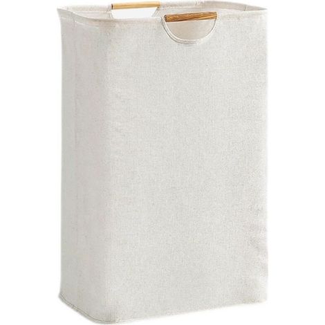 Laundry Basket 30 x 30 x 40 cm, Foldable Laundry Basket with Handle, Large Laundry Hamper for Clothes, Travel, Towels, Toys in Family and Dorm, White (1/4)