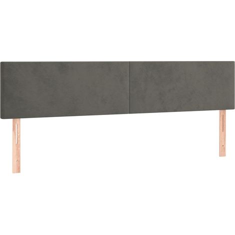 Cabecero accesorio para dormir dormitorio mueble LED 180 x 5 x 78/88 cm tela terciopelo gris oscuro TDL0201099