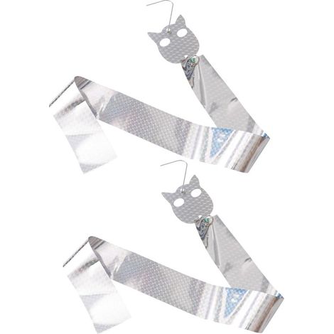 2 reflektierende Vogelabwehrgeräte aus Kunststoff mit Doppelfunktion: Sie vertreiben Vögel und dienen gleichzeitig als Dekoration für Balkon und Garten, in Silber. (1/5)