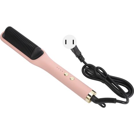 Peigne lissant 2 en 1 ion négatif, lisseur cheveux rapide, pour salon maison, 110-240V fiche US. (1/5)