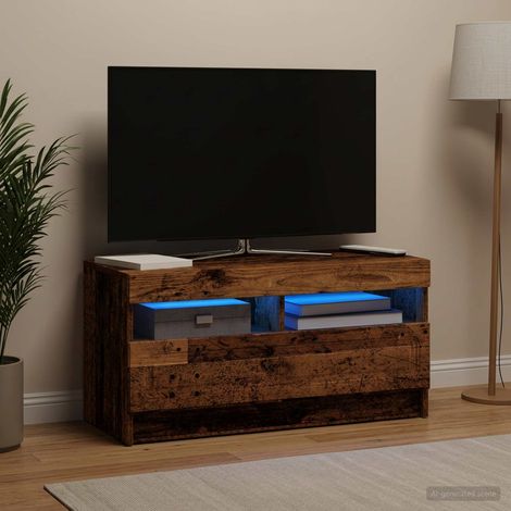 Meuble TV LED Bois ancien Bois d'ingénierie (1/5)