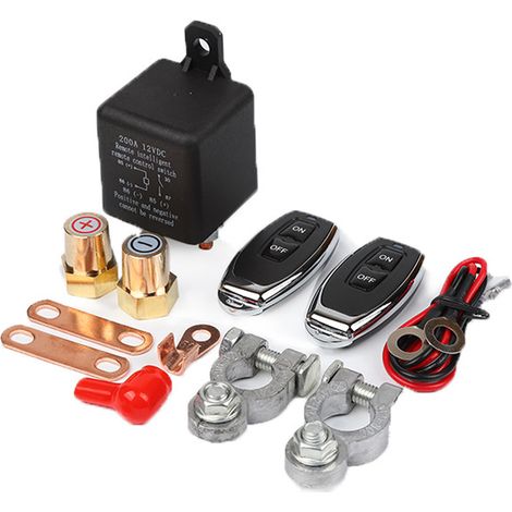 Relé automotriz de 12 V y 200 A con interruptor de desconexión inalámbrico doble y bobina de cobre, aislador de batería. (1/5)