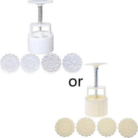 4er-Set Hand-Keksstempel, Mondkuchen-Dekorationsform, Fass-Mondkuchenform, 100 g Gebäck-DIY-Werkzeug, Mittherbstfest