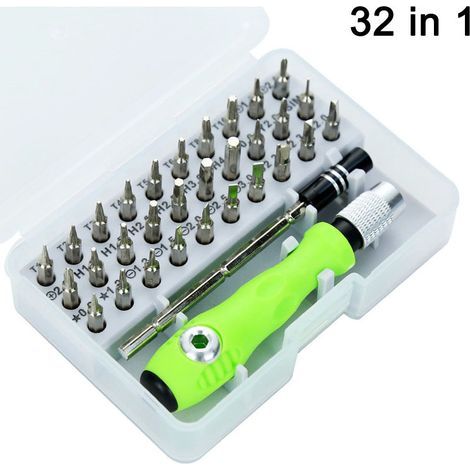 Set, Mini-Schraubendreher-Set, 32-in-1-Haushaltswerkzeug für Reparaturen im Haushalt, Multifunktions-Ratschenschraubendreher-Set mit Bits und Ratschenschlüssel-Set (1/5)