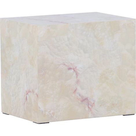 Table de Chevet Effet Pierre "York" 35cm Beige